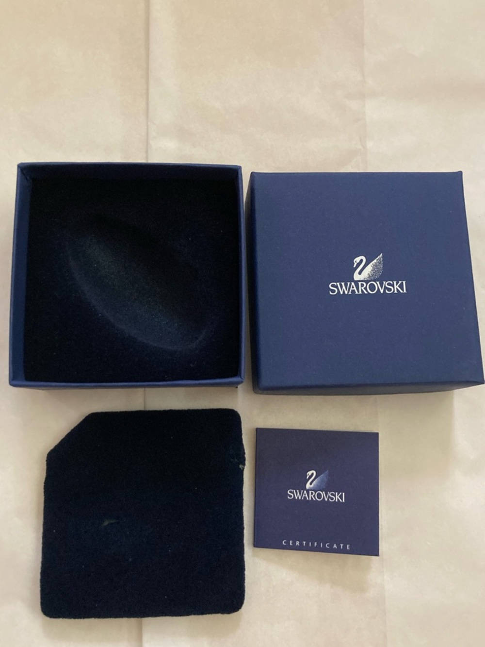Swarovski EMPTY Jewelry Gift Box in Dark Blue Certificate booklet